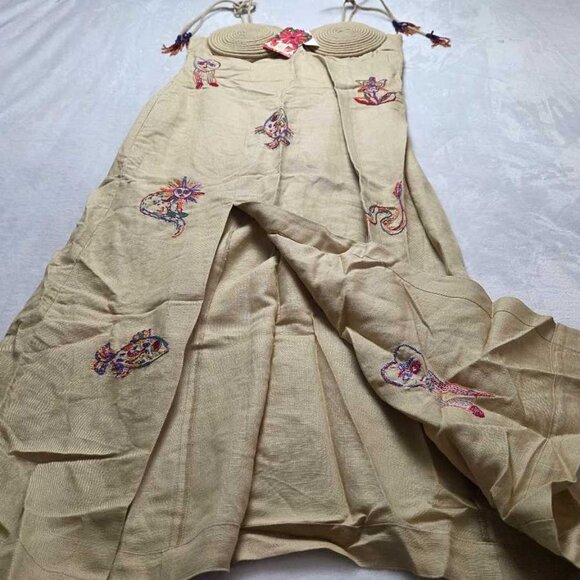 New L Farm Rio x Anthropologie embroidered linen blend dress - Picture 5 of 14